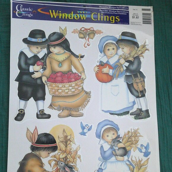 Classic Clings Vintage Window Clings for Fall Autumn Thanksgiving - 2 Sheets - Picture 5 of 6